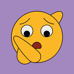 Hand drawn facepalm emoji icon in sketch style