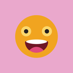 Fototapeta premium Single flat design emoji icon with multiple expressions