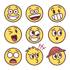 Single flat design emoji icon for social media