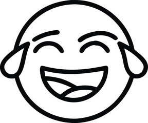 Glossy style crying laughing emoji icon