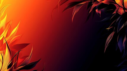 Fiery Tropical Leaves