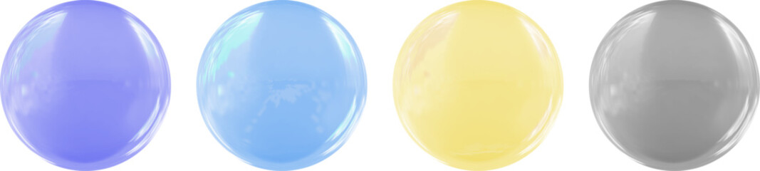 Realistic glossy glass ball.Abstract 3D light bubble with glare.Geometric abstract shape.