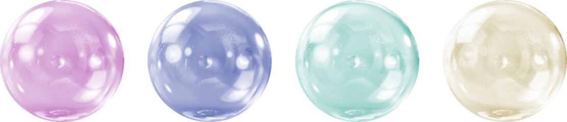 Realistic glossy glass ball.Abstract 3D light bubble with glare.Geometric abstract shape.