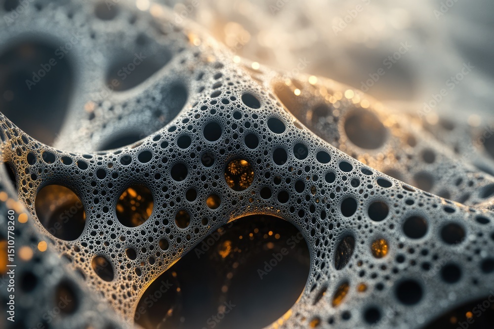 Leinwandbilder Abstract 3D rendering of a porous, interconnected structure resembling a complex network or cellular material.