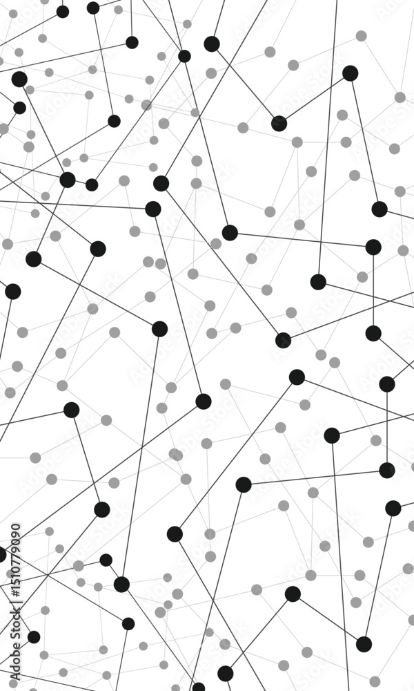 Poster abstract connecting dots and lines. connection science and technology background. vector illustratio