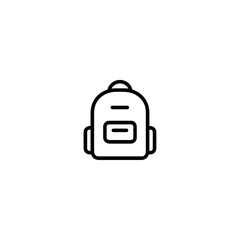 Black backpack icon design symbolizes storage in minimalist style