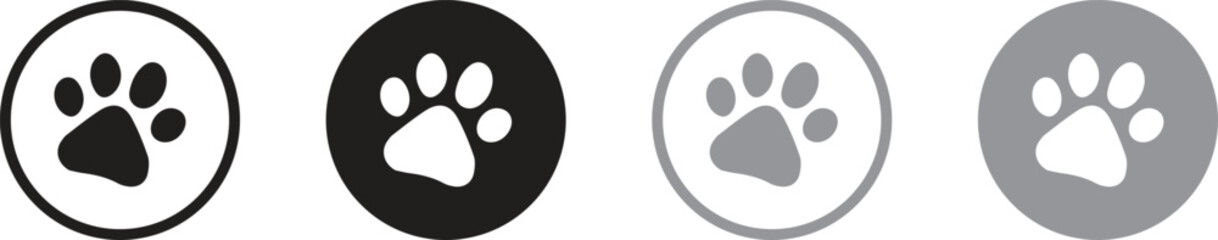 Pet paw editable stroke. footprints Pet paw, Heart with pet paw print dog cat icon, vector © Stud