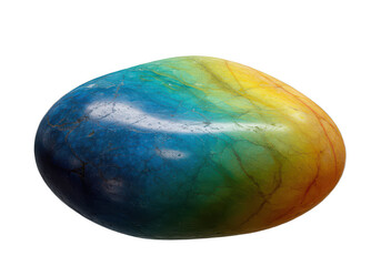 Obraz premium Polished rainbow stone isolated on transparent background