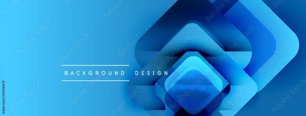Leinwandbilder abstract blue shapes overlap creating dynamic background. gradient hues suggest depth, modern aesthe
