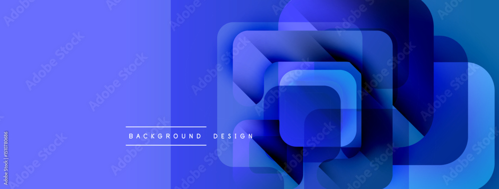 Leinwandbilder Abstract blue gradients form layered squares. Modern design elements create dynamic visual texture. Minimalist aesthetic suits digital backgrounds.