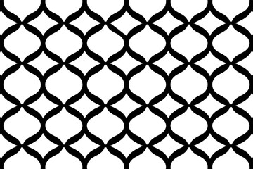 Naklejka premium Black and White Geometric Trellis Pattern