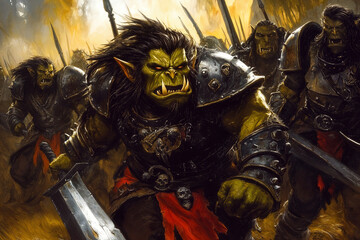 an army of orcs preparing for war