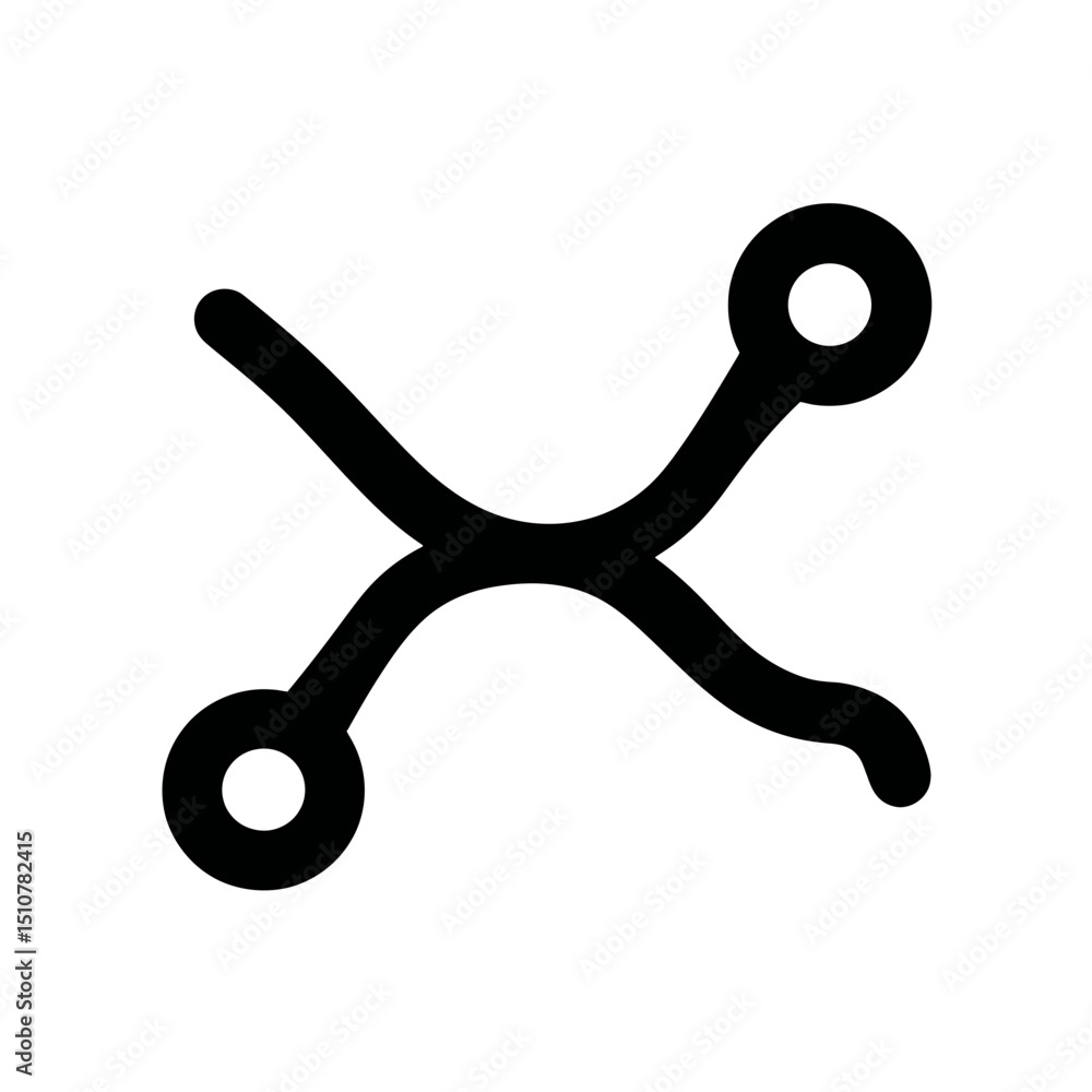 Poster intertwined lines connect circles shape design element white background