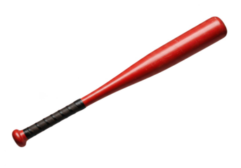 Red baseball bat isolated on transparent background