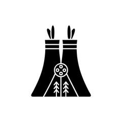 creative details thermal power station icon vector illustration	

