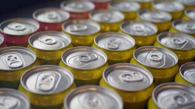 Cans stacked neatly at local beverage store display