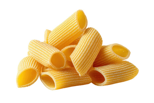 PNG Heap of uncooked rigatoni pasta on black background