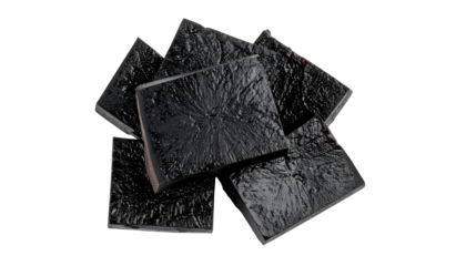 Close up water chestnut slices displaying intricate textures, crisp white surface, transparently isolated for culinary design projects