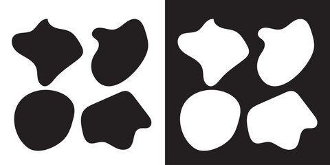 Black and white blob shapes, abstract organic forms, . Unique, artistic, creative, etc. vector illustration. EPS 10/ AI