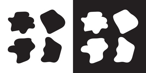 Black and white blob shapes, abstract organic forms, . Unique, artistic, creative, etc. vector illustration. EPS 10/ AI