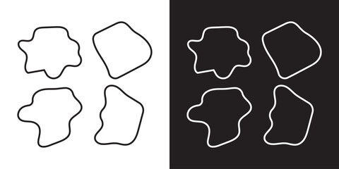 Black and white blob shapes, abstract organic forms, . Unique, artistic, creative, etc. vector illustration. EPS 10/ AI