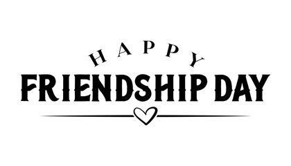 Happy friendship day lettering vector illustration.