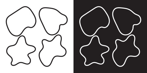 Black and white blob shapes, abstract organic forms, . Unique, artistic, creative, etc. vector illustration. EPS 10/ AI