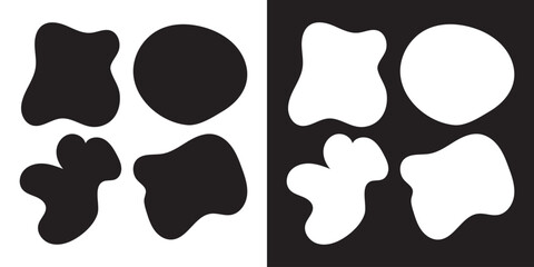 Black and white blob shapes, abstract organic forms, . Unique, artistic, creative, etc. vector illustration. EPS 10/ AI