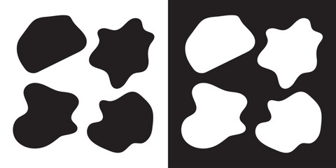 Black and white blob shapes, abstract organic forms, . Unique, artistic, creative, etc. vector illustration. EPS 10/ AI
