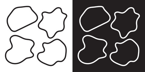 Black and white blob shapes, abstract organic forms, . Unique, artistic, creative, etc. vector illustration. EPS 10/ AI