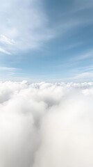 Ethereal Cloudscape: A Serene Sky View with Soft, Fluffy Clouds, Offering a Sense of Freedom, Peace, and the Boundless Beauty of Nature