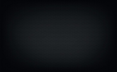 Black perforated background with black holes and glow - Vector