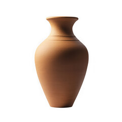 Terracotta vase isolated on transparent background