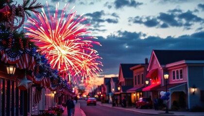 A Vibrant Fourth of July Celebration, Festive Americana, Patriotic Spirit