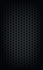 Material perforated metal dark background texture - Vector illustration