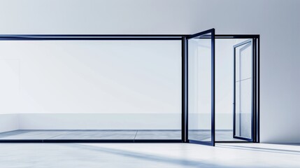 Sleek black metallic door frame  a modern minimalist design for stylish entrances and exits