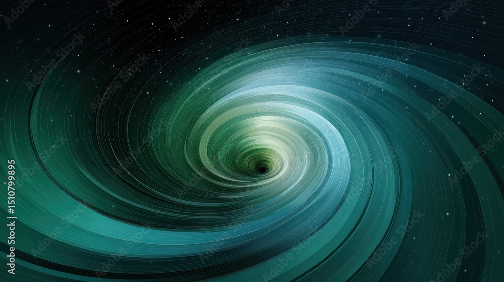 Poster colorful swirling patterns create a mesmerizing effect, resembling a galaxy or vortex in the depths 