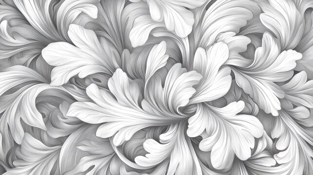 Graceful illustration with elegant, curling lines that twist like wind through leaves. Fine details and high-definition clarity bring an aesthetic of movement, flow, and refinement.