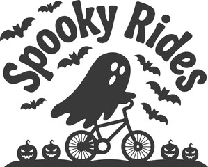 retro bicycle halloween vector illustration