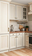 Smooth painted wood grain texture for kitchen cabinets, seamless repeating design, smooth light. with white shades