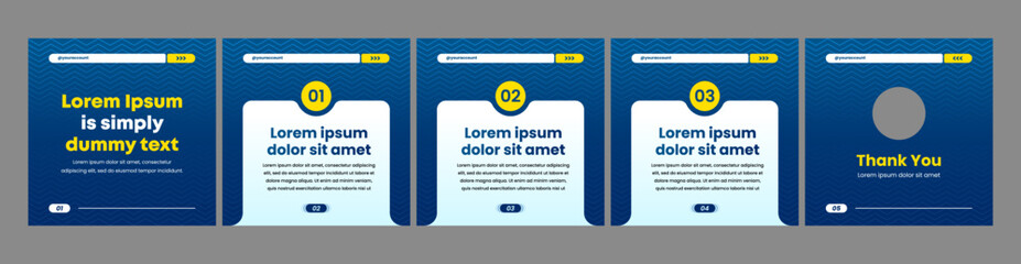Obraz premium simple blue editable carousel template for social media posts