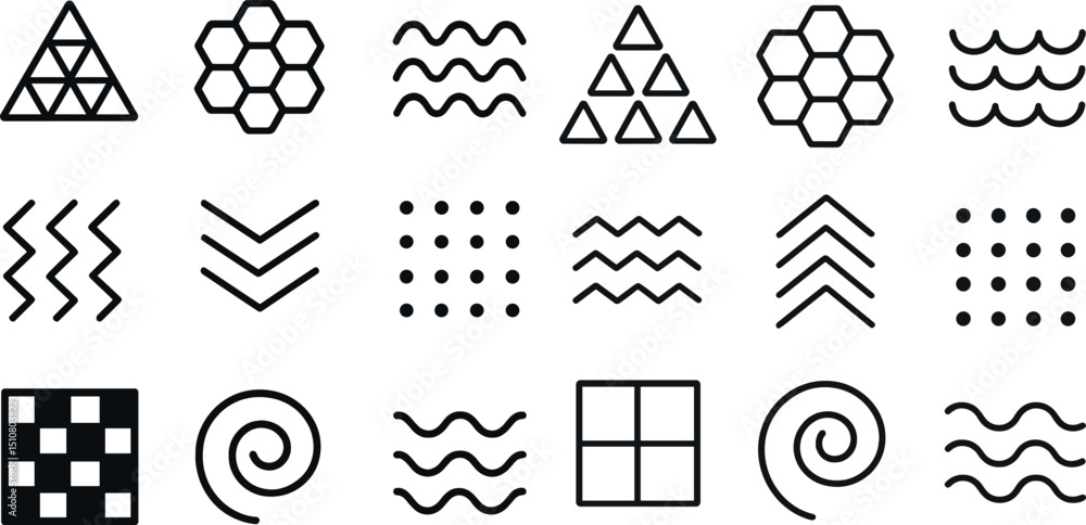 Poster Geometric patterns and shapes for design elements and backgrounds