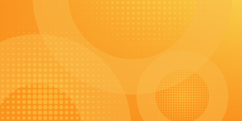 abstract yellow background with circular shapes and halftone composition. vector illustration