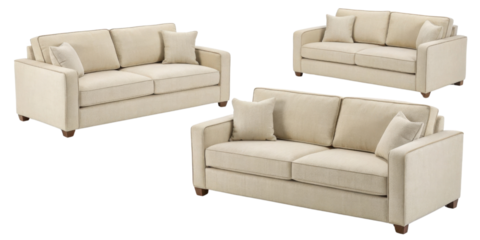 Stylish polyester loveseat and sofa set offers comfort and elegance for any living space