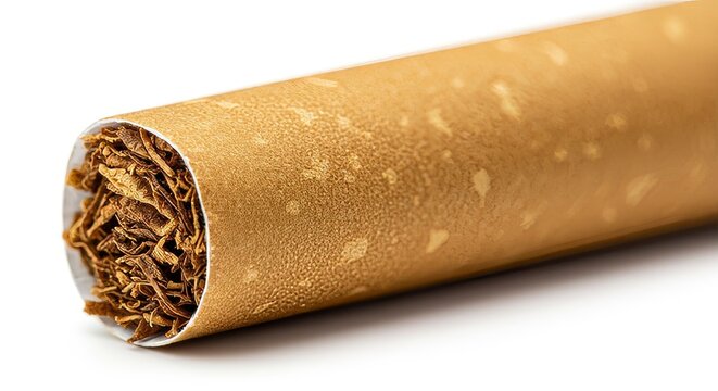 Tobacco Fibers in Hand-Roll Close-Up