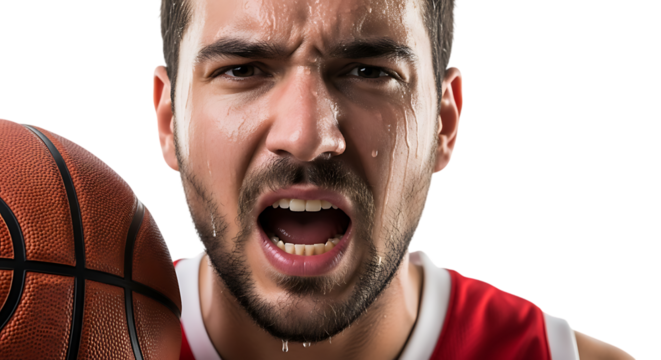 Intense basketball player showing determination and focus during practice