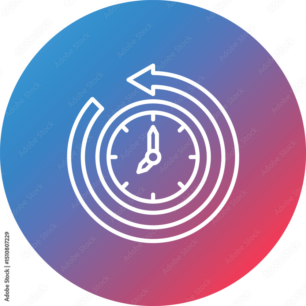 Poster return to the past line gradient circle background icon