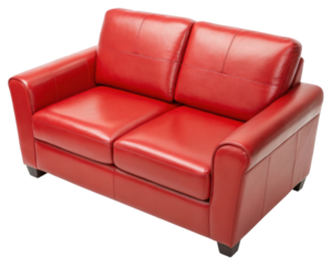 Stylish pu leather loveseat sofa adds vibrant touch to any living space