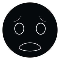 Fototapeta premium Single sad face emoji icon with blue gradient shadow