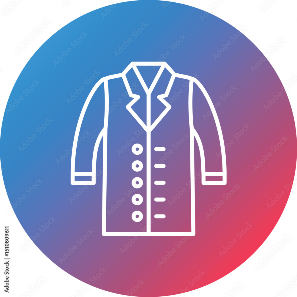 Poster lab coat line gradient circle background icon